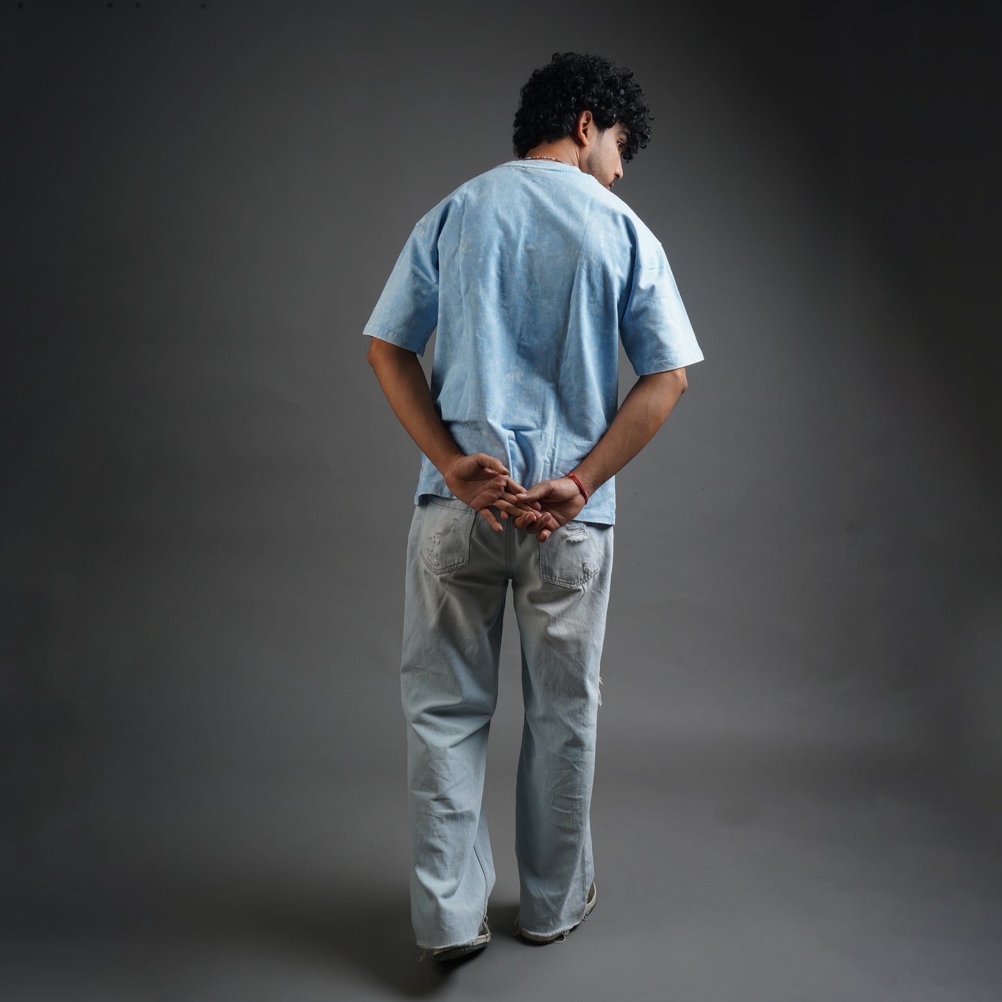 SKULLTA ACID WASH SKY BLUE T-SHIRT [UNISEX]