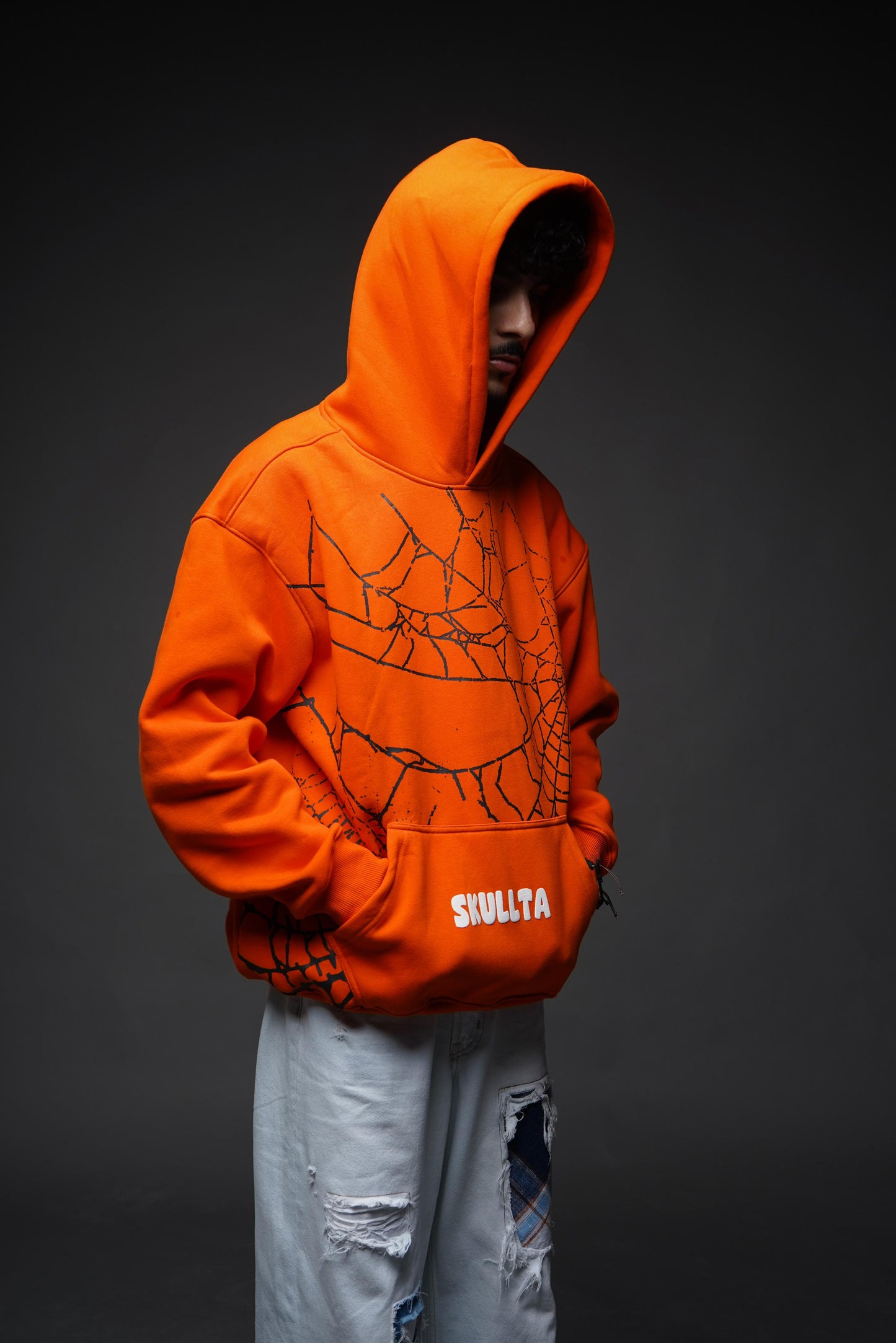 SKULLTA ORANGE HOODIE [UNISEX]
