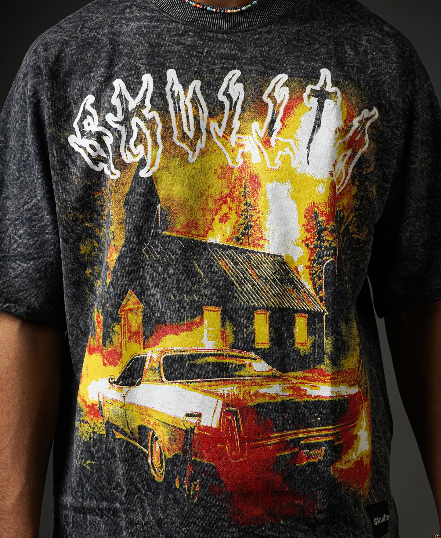 ACID WASH CAR DESIGN T-SHIRT [UNISEX]